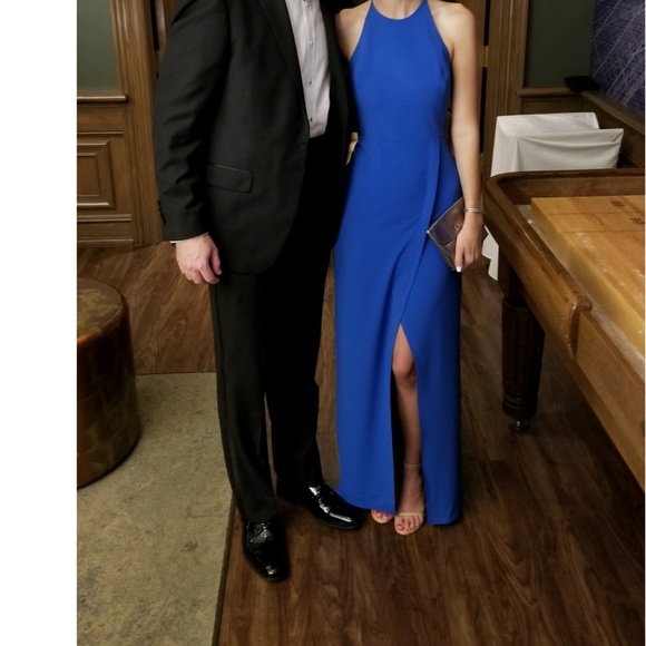 Halston Heritage Blue Gown Size 0 - Picture 4 of 4